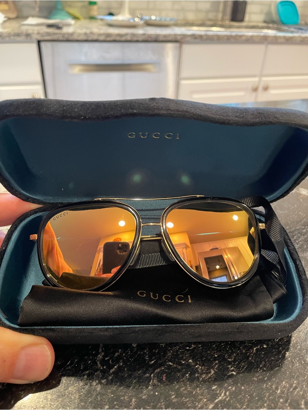 Gucci GG0062S 001 sunglasses gold